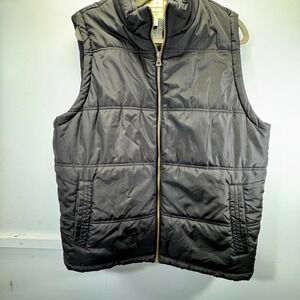 Weatherproof Vintage Puffer Vest Mens XL Black Quilted Plaid Lined Gorpcore